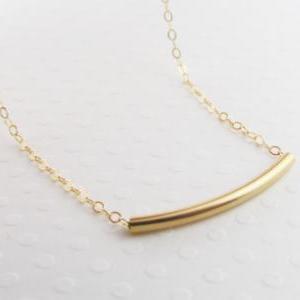 Gold Bar Necklace, 14kt Gold Filled..