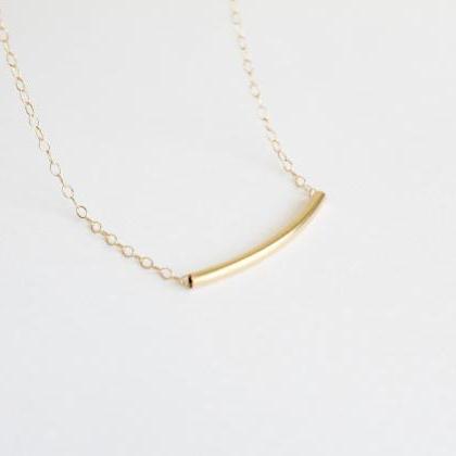 Gold Bar Necklace, 14kt Gold Filled..