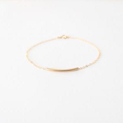 Gold Bar Bracelet - 14kt gold-fille..