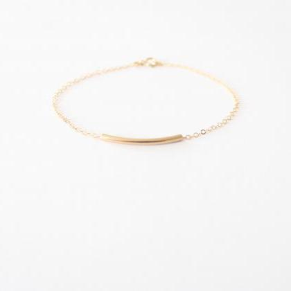 Gold Bar Bracelet - 14kt gold-fille..