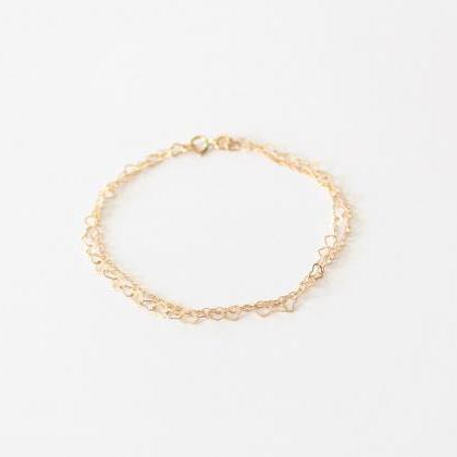 Heart Bracelet - 14kt Gold-filled Bracelet