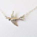 Sterling Silver Bird Necklace, Sterling Silver..