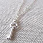 Sterling Silver Key Necklace, Sterling Silver..