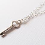 Sterling Silver Key Necklace, Sterling Silver..