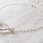 Sterling Silver Sideways Wishbone Bracelet,..
