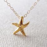 Gold Star Fish Necklace, 14kt Gold Filled..