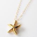 Gold Star Fish Necklace, 14kt Gold Filled..