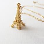 Eiffel Tower Necklace, Gold Filled ..