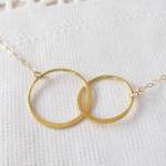 Gold Eternity Necklace, 14kt Gold Filled Necklace,..
