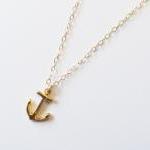 Gold Anchor Necklace, 14kt Gold Filled Necklace,..