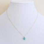 Turquoise Drop Necklace, 14kt Gold ..