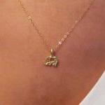 Gold Elephant Necklace, 14kt Gold Filled Necklace,..