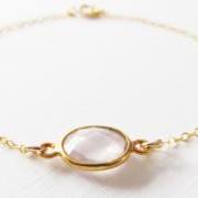 Rose Quartz Bracelet, 14kt Gold Filled Bracelet, Gift for Her