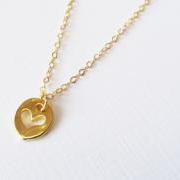Gold Heart Necklace, Gold Filled Necklace Gift for Her