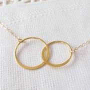 Gold Eternity Necklace, 14kt Gold Filled Necklace, Gift for Her