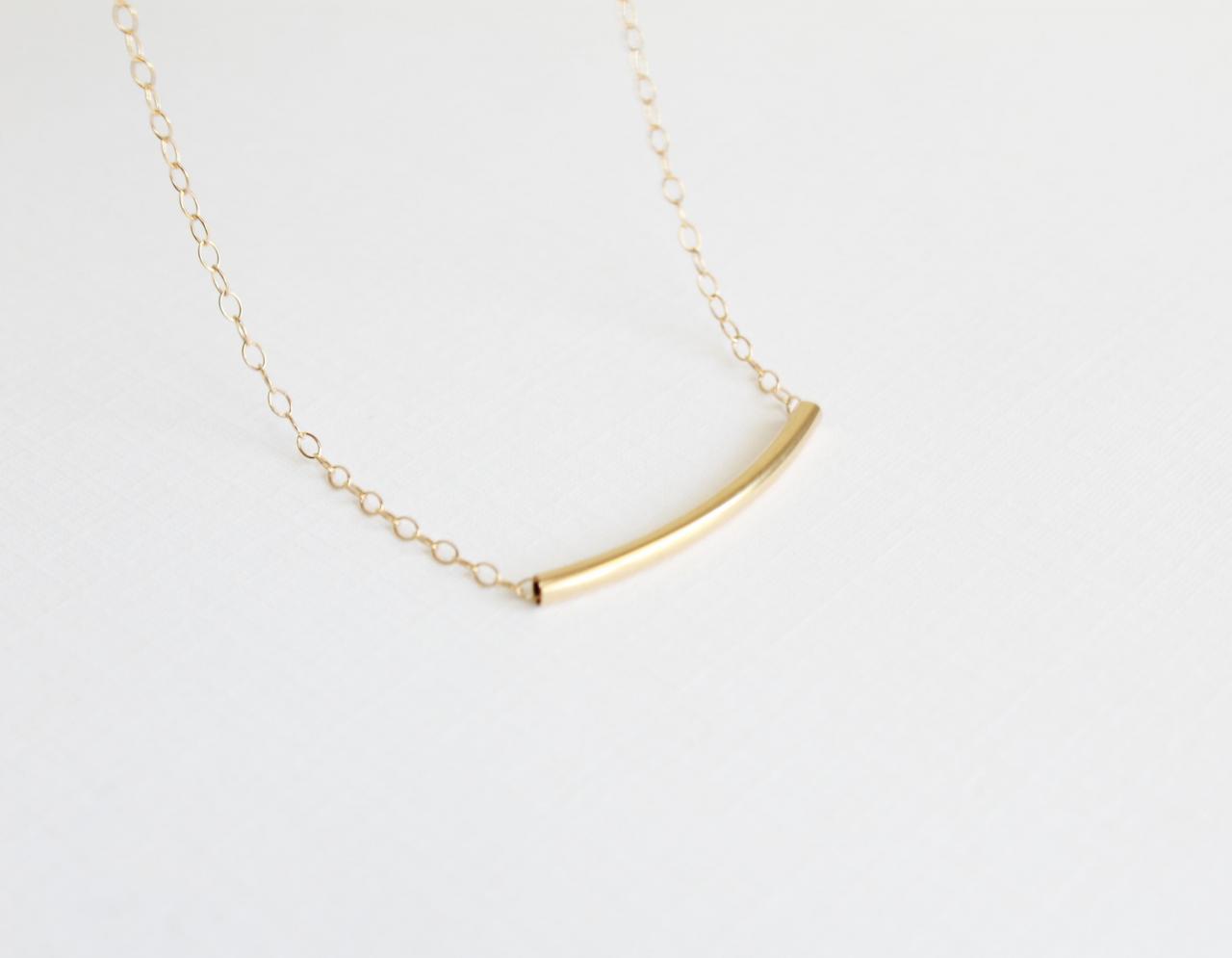 Gold Bar Necklace, 14kt Gold Filled Necklace, Gift for Her