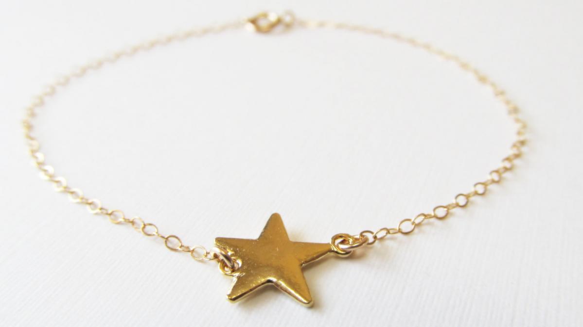 Gold Star Bracelet, 14kt Gold Filled Bracelet, Gift For Her
