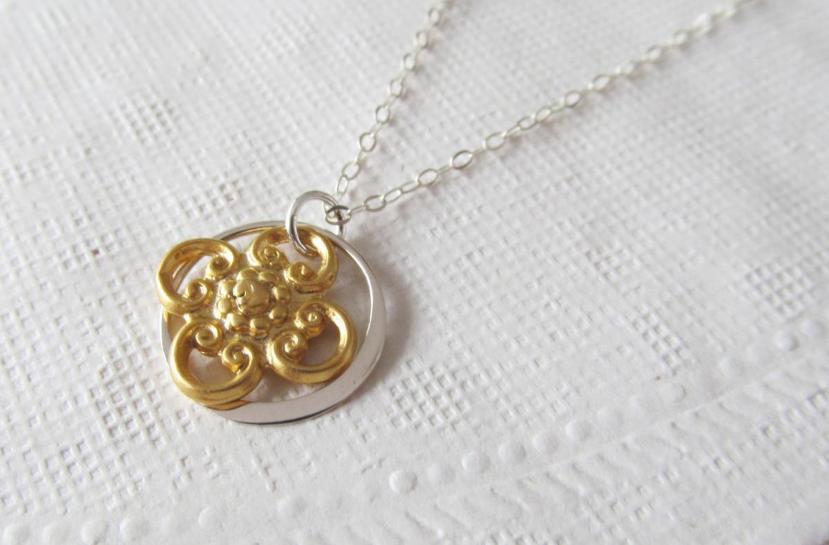 Gold & Sterling Silver Necklace, Sterling Silver Necklace