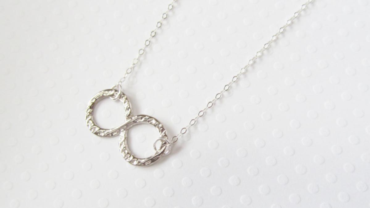 Sterling Silver Infinity Necklace, Sterling Silver Necklace