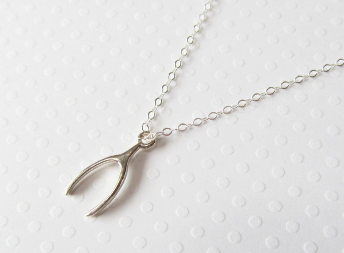 Sterling Silver Wishbone Necklace, Sterling Silver Necklace