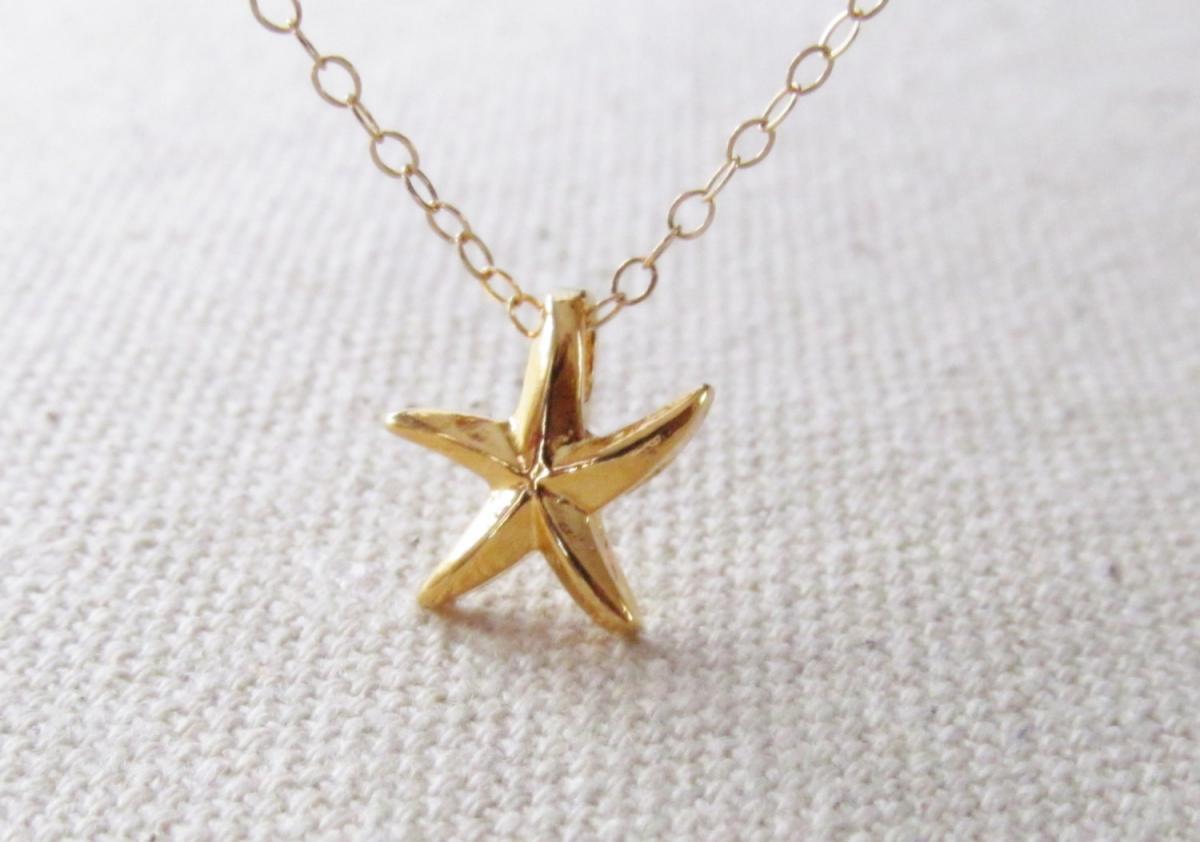Gold Star Fish Necklace, 14kt Gold Filled Necklace, Gift For Her