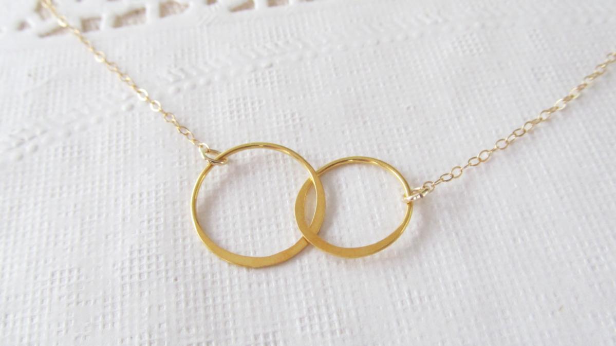 Gold Eternity Necklace, 14kt Gold Filled Necklace, Gift For Her