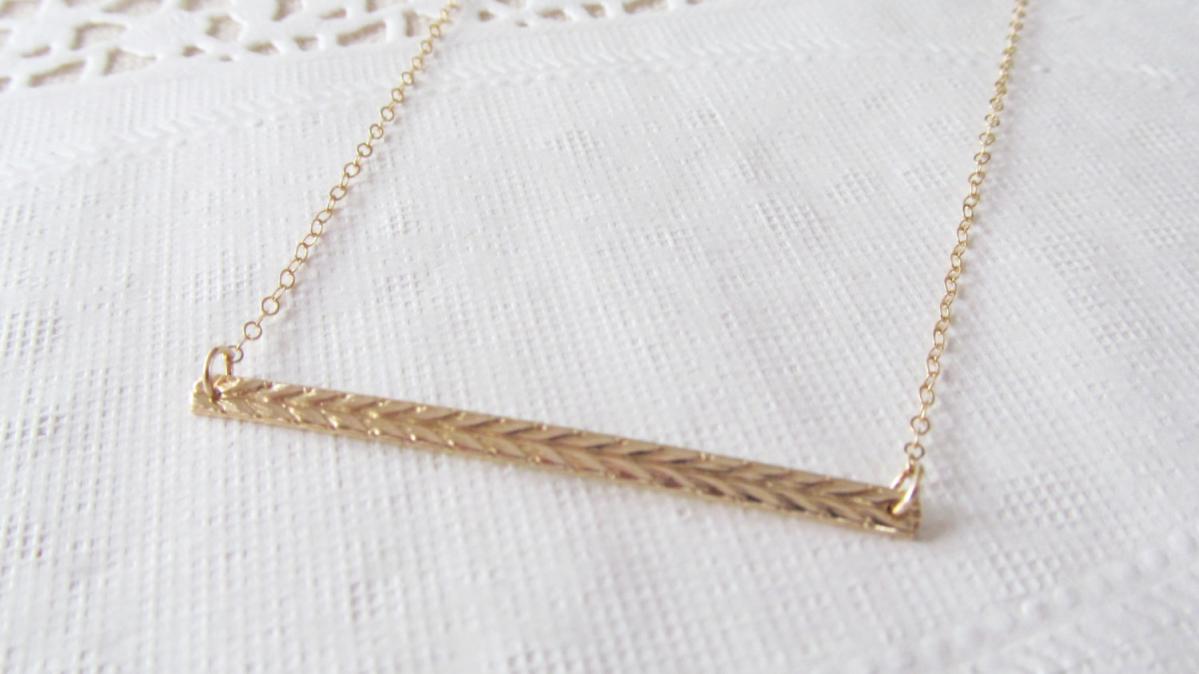 Gold Bar Necklace, 14kt Gold Filled Necklace, Gift For Her