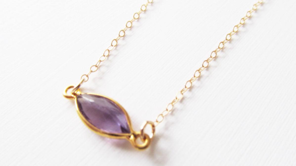 Amethyst Necklace, 14kt Gold Filled Necklace, Gift For Her