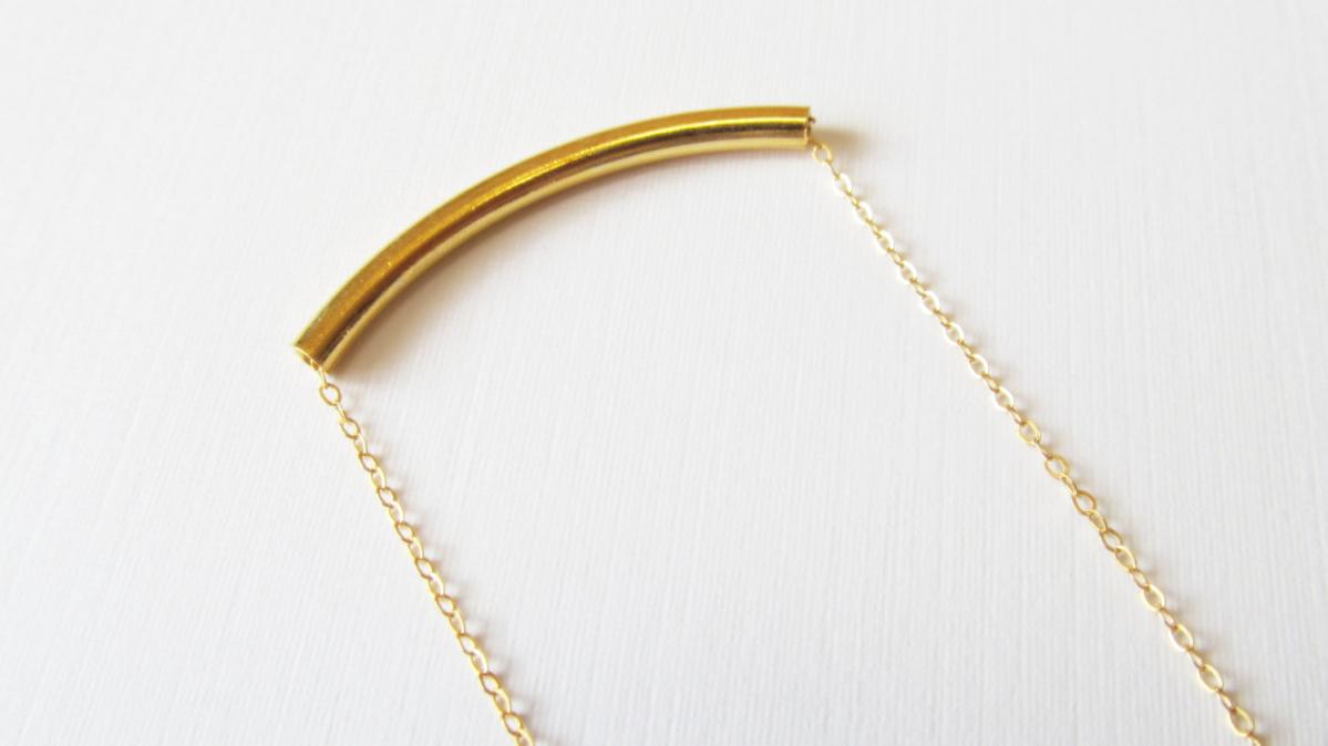Dainty Bar Necklace, Gold Filled Necklace Gift For Her
