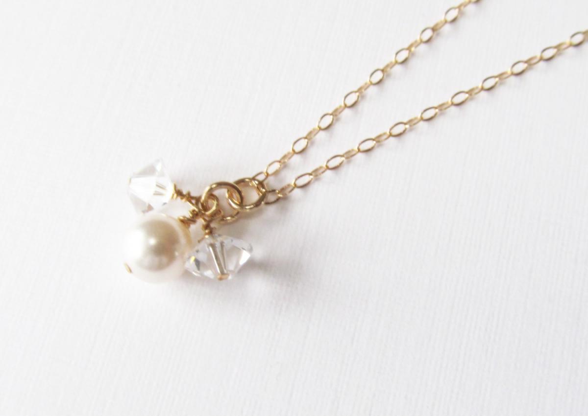 Gold Pearl Necklace, 14kt Gold Filled Necklace, Gift For Her