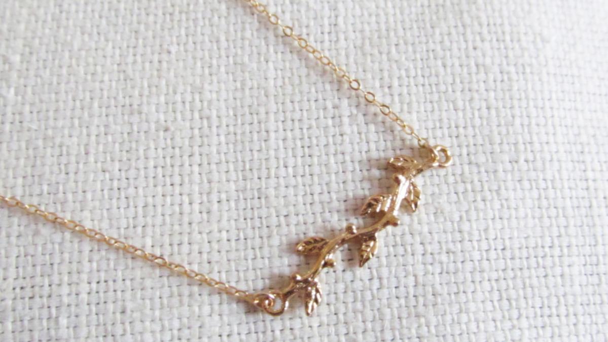 Gold Branch Necklace, 14kt Gold Filled Necklace, Gift For Her