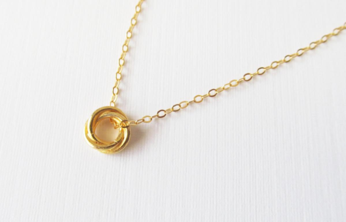 Gold Bali Bead Necklace, 14kt Gold Filled Necklace, Gift For Her
