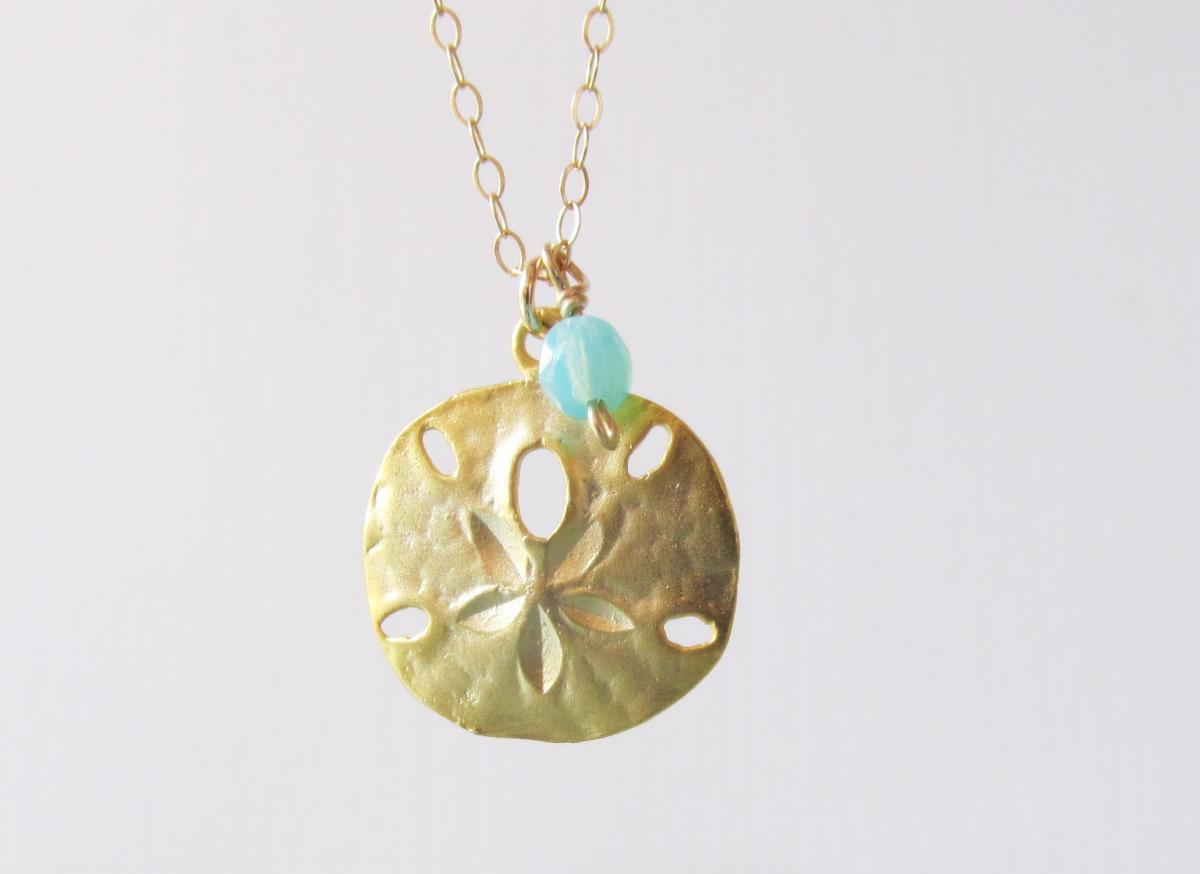 Gold Sand Dollar Necklace, 14kt Gold Filled Necklace, Gift For Her