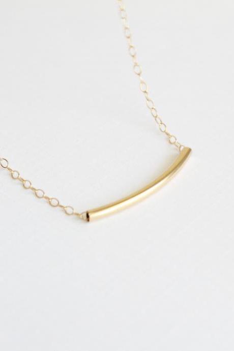 Gold Bar Necklace, 14kt Gold Filled Necklace, Gift for Her
