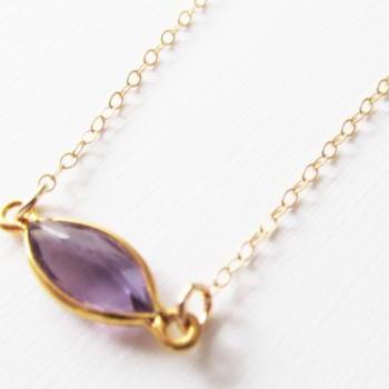 Amethyst Necklace, 14kt Gold Filled Necklace, Gift For Her on Luulla